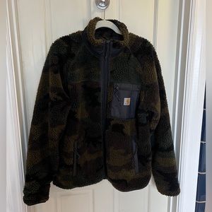 CARHARTT x WORK IN PROGRESS camo fleece jacket LG